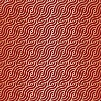 Red and gold japanese themed wave pattern design vector
