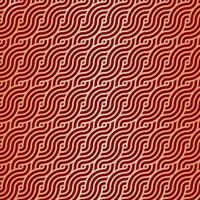 Red and gold japanese themed wave pattern design vector