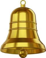 aislado oro campana. 3d campana realista ilustración vector