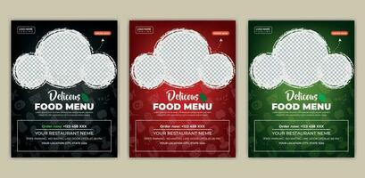 Fast Food Flyer Design Template cooking, cafe and restaurant menu, food ordering, junk food. Vector illustration for banner, poster, flyer, cover, menu, brochure