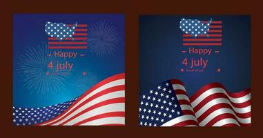 post social media independence day in united states of america 4th july vector