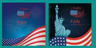 post social media independence day in united states of america 4th july vector