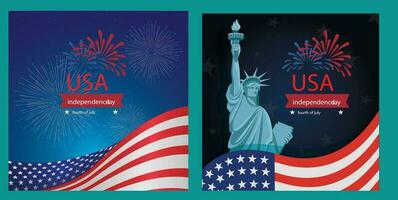 post social media independence day in united states of america 4th july vector