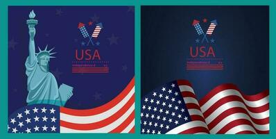 post social media independence day in united states of america 4th july vector