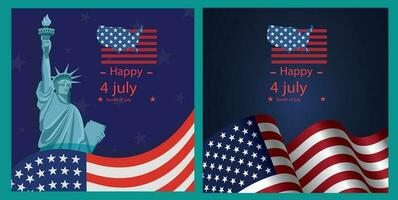 post social media independence day in united states of america 4th july vector