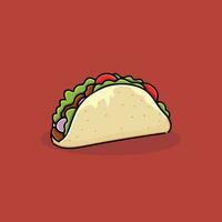 Taco, fast food icon, menu snack, Mexican cuisine sandwich, vector isolated. Fastfood restaurant and street food snack meals, taco tortilla with meat with vegetables, delivery of takeaway food