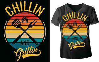 BBQ T-SHIRT DESIGN vector