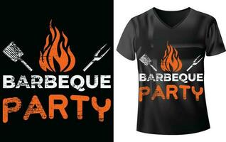 barbacoa fiesta camiseta diseño vector