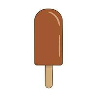 Chocolate ice cream on stick vector