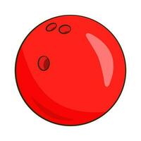 Red bowling ball. Cartoon vector
