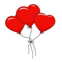 Heart-shaped balloons. Valentine's Day. Cartoon vector