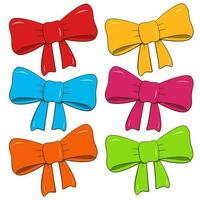 Set of colorful bows. Cartoon vector