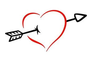 Heart with an arrow. Valentine's day vector