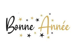 Happy New Year lettering in French with stars vector