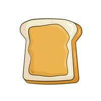 Slice of bread with Peanut Butter vector