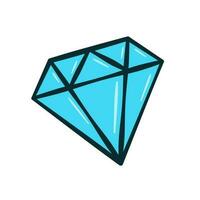 Blue diamond. Cartoon vector