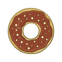 Chocolate donut. Cartoon vector