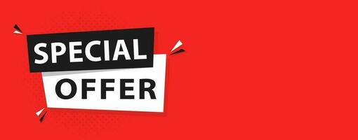 Special Offer sale banner with red background vector