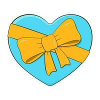 Heart-shaped gift box with bow and ribbon vector