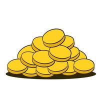 Pile of golden coins vector