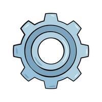 Blue cogwheel. Cartoon vector