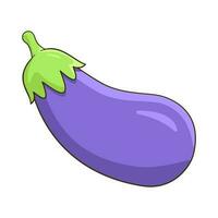 Fresh eggplant. Cartoon vector