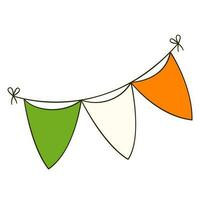 Bunting flags in the colors of the Irish flag vector