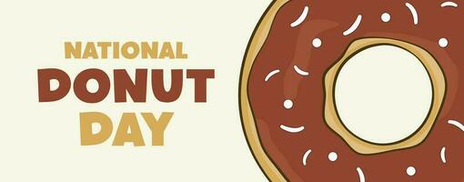 National Donut Day lettering with a donut. Banner concept vector