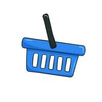 Blue shopping basket icon vector