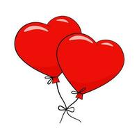 Heart-shaped balloons. Valentine's Day. Cartoon vector