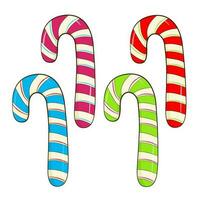 Set of colorful candy canes vector