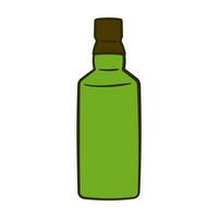 Green bottle. Flat icon vector