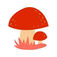 Flat mushrooms isolated on white vector