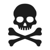 Skull and crossbones. Black on white background vector