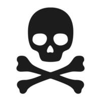 Skull and crossbones. Black on white background vector