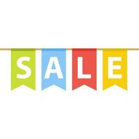 Sale lettering with colorful bunting flags vector