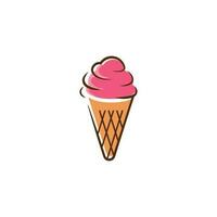 Ice Cream Illustration Logo Template with Simple Vector Concept.