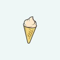 Ice Cream Illustration Logo Template with Simple Vector Concept.