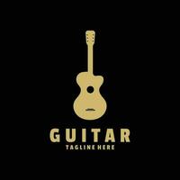 Guitar musical instrument Logo template with simple shape. vector