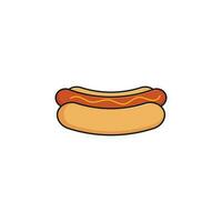 Hot dog Illustration Logo Template with Simple Concept vector