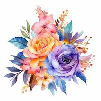 Watercolor Floral Flower Design, Wedding Decoration, photo