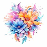 Watercolor Floral Flower Design, photo