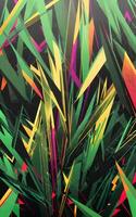 Swarms of abstract green leaves illustration background created with technology photo