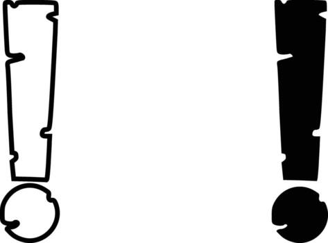 exclamación marca icono hoja, sencillo de moda plano estilo línea y sólido aislado vector ilustración en blanco antecedentes. para aplicaciones, logo, sitios web, símbolo , ui, ux, gráfico y web diseño. eps 10