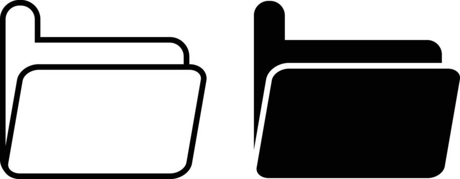 Folder icon sheet, simple trendy flat style line and solid Isolated vector illustration on white background. For apps, logo, websites, symbol , UI, UX, graphic and web design. EPS 10.