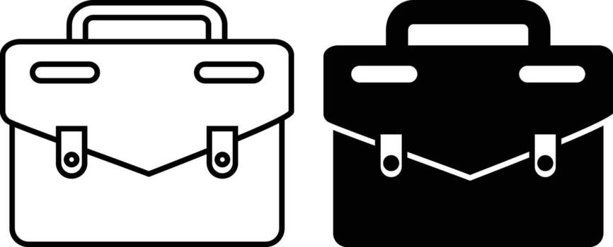 Briefcase icon sheet, simple trendy flat style line and solid Isolated vector illustration on white background. For apps, logo, websites, symbol , UI, UX, graphic and web design. EPS 10.