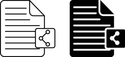 Document sharing icon sheet, simple trendy flat style line and solid Isolated vector illustration on white background. For apps, logo, websites, symbol , UI, UX, graphic and web design. EPS 10.