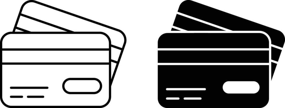 Credit card icon sheet, simple trendy flat style line and solid Isolated vector illustration on white background. For apps, logo, websites, symbol , UI, UX, graphic and web design. EPS 10.