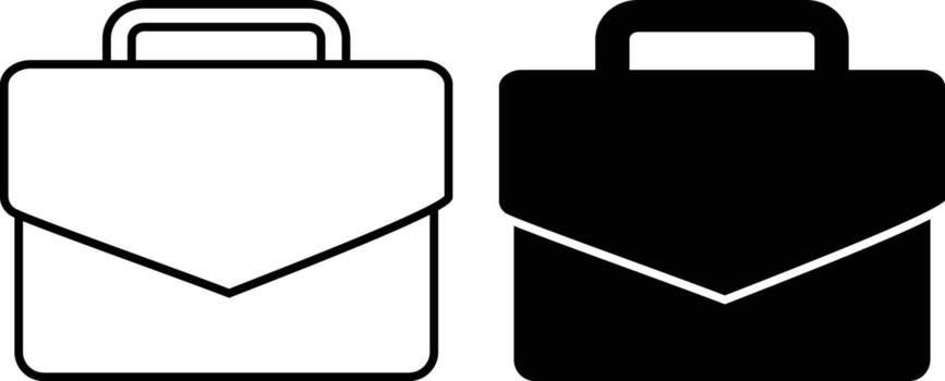 Briefcase icon sheet, simple trendy flat style line and solid Isolated vector illustration on white background. For apps, logo, websites, symbol , UI, UX, graphic and web design. EPS 10.