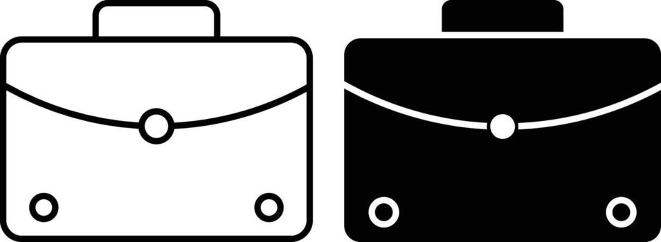 Briefcase icon sheet, simple trendy flat style line and solid Isolated vector illustration on white background. For apps, logo, websites, symbol , UI, UX, graphic and web design. EPS 10.